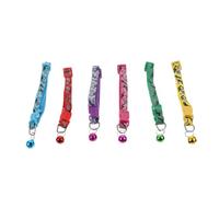 Abaodam 6Pcs Pet Cat Collars with Safety Buckle and Bell Camouflage Pattern Kitten Collars Comfortable for Small Dogs and Cats Festive Gift in Red Yellow Green Blue Purple Rose Red
