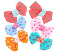 Abaodam 6Pcs Pet Hair Clips Bowknot Dot Pattern Barrette Bobby Pins for Dogs and Puppies Stylish Non-slip Hair Accessories for Everyday Wear and Special Occasions Random Random Color