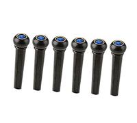 Abaodam 6Pcs Plastic Guitar String Bridge Pegs with Blue Cat Eye Inlay Install Replacement Pins for Acoustic and Stringed Instruments Suitable for Beginners and Professionals
