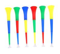 Abaodam 6pcs Plastic Horn Noisemakers Bright Colours Lightweight for Ball Games School Events Portable and Fun Random Color