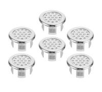 Abaodam 6pcs Plastic Mesh Sink Overflow Covers for Bathroom and Kitchen Basin Drain Strainers round Hole Insert Caps for Overflow Protection and Decoration