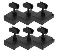 Abaodam 6pcs Plastic Mini Desktop Mic Mount Clamp Adjustable Microphone Stand Holder for Mobile Phone Use Black