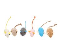 Abaodam 6pcs Plush Catnip Mouse for Cats Interactive Cat Teaser with Catnip, Bite Resistant and Teeth Cleaning, for Playing When They Are Alone or Building a Close Relationship