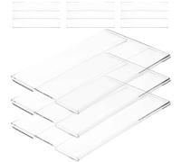 Abaodam 6pcs Professional Price Display Holders 100x79mm Flat Wall-Mount Label Stands for Supermarket Store Signage, Vertical Stable Advertising Sign Holders for Food and Merchandise