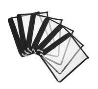 Abaodam 6pcs PVC Zipper Pencil Pouch Black Simple and Elegant Design Strong Seal Easy Organization Office Travel Storage Bag for Office Workers