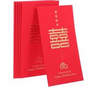 Abaodam 6pcs Red Chinese Envelopes for Weddings and Wedding Parties, Decorative Paper Red Money Packets Bringing Luck and Wishes Joys, Traditional Chinese Style Festival Present Envelope