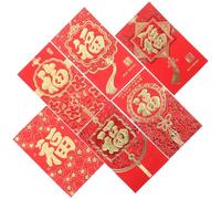 Abaodam 6pcs Red Envelopes for Chinese New Year 2024 Dragon Year Paper Lucky Money Packets with Traditional Retro Style, Bring Blessings, for Wedding Rituals and Giving