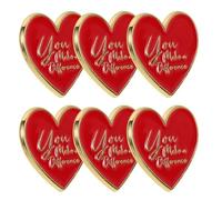 Abaodam 6pcs Red Heart-shaped Enamel Pin Set for Special Occasions and Anniversaries, Metal Brooches with Burr-free Surface and Versatile Styling, Motivational Lapel Pins for Teachers