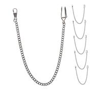 Abaodam 6pcs Retro Alloy Pocket Watch Chains Set Scratch-Resistant Vintage Metal Fob Accessories for Men Stylish Classic Design for Formal Events and Antique Collectors