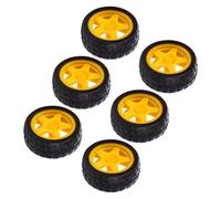Abaodam 6pcs Rubber Wheels for Miniature Cars and Robots Flexible Replacement Accessories for Tracing and Play Vehicles Eco-friendly Natural Rubber Material