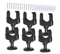 Abaodam 6pcs/Set Guitar Wall Mount Auto Locking Grip Detachable Hangers with Base Black Clothes Hangers Instrument Wall Hooks Guitar Display Stand Ukulele Hanging