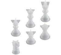 Abaodam 6pcs Silicone Chess Pieces Mold DIY International Chess Casting Mould Set for Resin Crafting Manual Silicone Mould