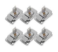 Abaodam 6Pcs Silver Metal Toggle Catch Locks with Keys for Suitcase Latches, Wood Chest Buckle Clasps, Box Closure Safety Hasps for Travel and Storage