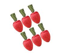 Abaodam 6pcs Small Animal Chew for Rabbits Hamsters Guinea Pigs Chinchillas Strawberry Shape Teeth Care for Healthy Gnawing and Mental Stimulation