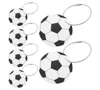 Abaodam 6pcs Soccer Ball Luggage Tags Travel Accessories Metal Ring DIY Name Labels for Suitcase Backpack Tags Soccer Keychain Bulk Airplane