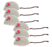 Abaodam 6pcs Soft Plush Cat Mice Realistic Interactive Mouse Plush for Indoor Play Stimulates Cats Instincts Easy to Clean for Kitten Entertainment