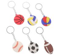 Abaodam 6Pcs Sports Ball Keychains Compact Mini Backpack Ornaments Portable Hanging Bag Pendants for Boys Graduation Gifts and Party Favors