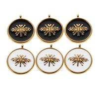 Abaodam 6PCS Stainless Charms with Colorful Enamel Coating Vacuum Plated Pendants for DIY Necklace Bracelet Keychain Jewelry Making Detailed Bug Motif for Crafting
