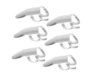 Abaodam 6Pcs Stainless Steel Guitar Finger Picks Fingerstyle Protector for Acoustic Banjo Jazz Instruments Parts