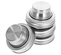 Abaodam 6pcs Stainless Steel Jar Shaker Lids for Wide Mason Jars with Sturdy Spout Dispenser, Easy to Store Cocktail Lids Suitable for Kitchen Use and Mixing up A Cocktail at The Bar