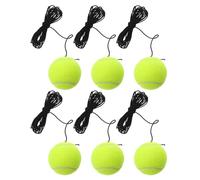 Abaodam 6pcs Tennis with Line Single Player Tennis Training Ball Rebounder Training with Rope Rebound Trainer Bounce Tool Tool
