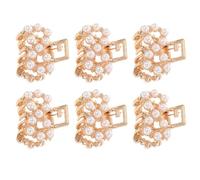 Abaodam 6pcs Tiny Pearl Hair Clips Small Jaw Claws Alloy Fashion Non-slip Secure Grip Hair Accessories for Women Occasions