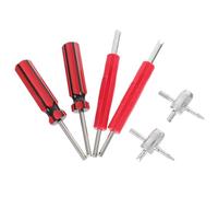 Abaodam 6pcs Tire Valve Core Tool Set with Quick Removal Design, Lightweight Alloy and Plastic Valve Stem Remover and Installer for Car, Bike and Motorcycle Repair in Emergency Roadside