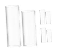 Abaodam 6pcs Transparent Glass Guitar Slide for Electric Acoustic Bass Guitar Stable Grip Finger Protectors Enhance Tone for Blues Rock Jazz Players Portable and Travel Friendly