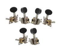 Abaodam 6pcs Universal Folk Guitar Tuning Pegs Set with Black and White Buttons Open Gear Wooden Guitar Tuner Keys for Acoustic String Replacement and Instrument Accessories