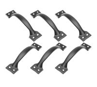 Abaodam 6pcs Vintage Style Black Iron Drawer Pulls for Wardrobes and Furniture 6-inch Arch Pull Handle Replacement with High Durability and Wonderful Hand Feeling for Retro Cabinet