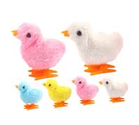 Abaodam 6Pcs Wind Up Plush Chick Clockwork Jumping for Easter Party Favors Soft Surface Novelty Boredom Busters