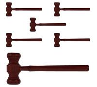 Abaodam 6pcs Wooden Judge Gavel Set, Vintage Style Decorative Table Piece and Imaginative Pretend Sessions for Auctions and Lawyer Cosplay, Halloween Party Favor and Play Judge Hammer