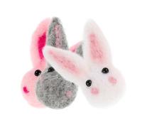 Abaodam 6pcs Wool Felt Bunny Brooch Pins Cute Rabbit Design Soft Wool Accessories for Clothes Bags Easter Decorations Multipurpose Stylish