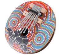 Abaodam 7-key Kalimba Thumb Piano Mini Finger Piano Coconut Shell Colorful Pattern Portable Musical Instrument Suitable for Beginners and Travel