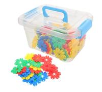 Abaodam 70pcs Interlocking Snowflake Building Blocks Set Educational Stem for Enhances Imagination Fine Motor Skills Safe Plastic Construction Discs for Group Play Cognitive Development