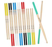 Abaodam 7a Anti-slip Wooden Drumsticks Set 12 Pairs (2 White 2 Blue 2 Yellow 2 Green 2 Black 2 Red) for Adults and Beginners Percussion Instrument Sticks