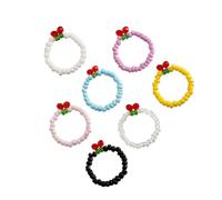 Abaodam 7pcs Boho Beaded Rings for Colorful Elastic Stretch Jewelry Birthday Stylish Creative Design for Women Valentine's Day Accessory