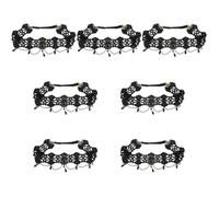 Abaodam 7pcs Halloween Gothic Style Headband with Hollow Lace and Artificial Pearls, Lightweight Garland Hair Accessory for Women, Vintage Queen Design for Halloween and Entertainment Park