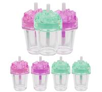 Abaodam 7pcs Lip Gloss Supplies Tubes Bulk Plastic Creative Style Containers with Lovely Bottle Design Convenient to Carry for Everyday Makeup Session Color