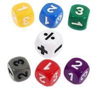 Abaodam 7pcs Math Educational Dice for Fun Learning with Numbers Symbols for Classroom Home Teaching Enhance Math Skills Through Play