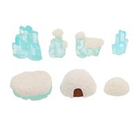 Abaodam 7pcs Mini Igloo Resin Glacier Models with Lifelike Snowy DIY Assembly for Dollhouse Miniatures and Winter Crafts Arctic Scene Decoration for Boys