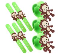 Abaodam 7pcs Silicone Monkey Slap Bracelets Flexible Wristbands for Animal Party Favors Safe Comfortable Wrist Circles for All Ages
