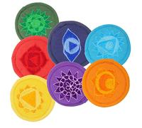 Abaodam 7pcs Tibetan Singing Bowl Cushions Embroidered Polyester Pads for Buddhist Sound Bowls Medium Size Yoga Meditation Sound Holder Pads