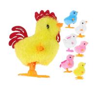 Abaodam 7pcs Wind Up Jumping Chick with Fluffy Plush Hopping and Walking Spring for Easter Egg Hunt Party Favor Enhances Motor Skills and Interactive Play