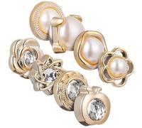 Abaodam 8 Pcs Hijab Magnet Pins Set, Strong Magnetic Clothing Clips with No-sew Brooch Buttons for Veils, Dresses, and Scarves, Multi-size Safety Pins for Women’s Accessories