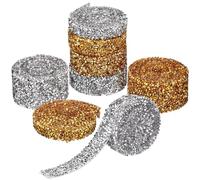Abaodam 8 Rolls Self Adhesive Rhinestone Roll Ribbon in Resin Material with 10mm to 30mm Widths, Can be Trimmed Sparkly Diamond Ribbon for Crafts and Clothing Decoration