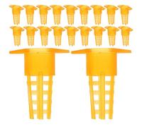 Abaodam 80pcs Yellow Plastic Queen Cage Covers for Beekeeping Equipment Tool, Quick Queen Introduction and Natural Swarming , for Hive Management