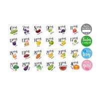 Abaodam 84pcs Pregnant Women Belly Sticker Weekly Sticker for Maternity Memory Photo Props for Pregnancy Shower Gifts for Expecting Mothers
