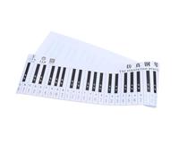 Abaodam 88-key Piano Practice Chart Keyboard Stickers with Finger Simulation Guide, 1:1 Scale Black White, Beginner Piano Learning Aid with Simplified Notation and English Key Labels for Music Study