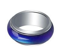 Abaodam 8mm Temperature Sensitive Mood Ring for Men 19mm Size Color Changing Spinner Band Jewelry for Casual and Everyday Wear